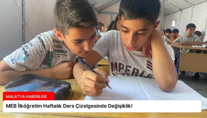 MEB İlköğretim Haftalık Ders Çizelgesinde Değişiklik!