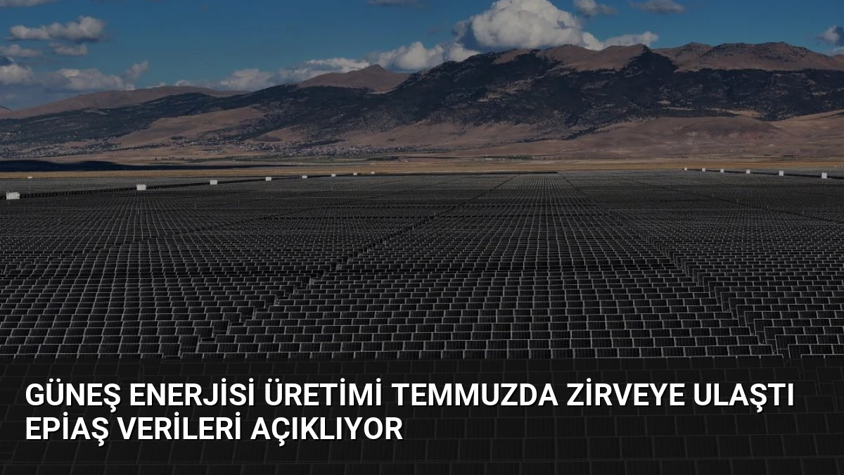 Güneş Enerjisi Üretimi Temmuzda Zirveye Ulaştı EPİAŞ Verileri Açıklıyor
